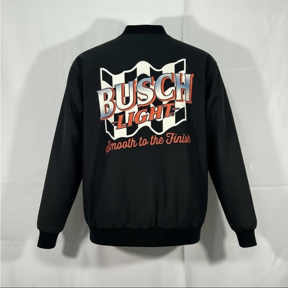 Busch Light Racing Jacket Snap Closure Black W/Busch Logo Size XXLarge NWT - Picture 3 of 9